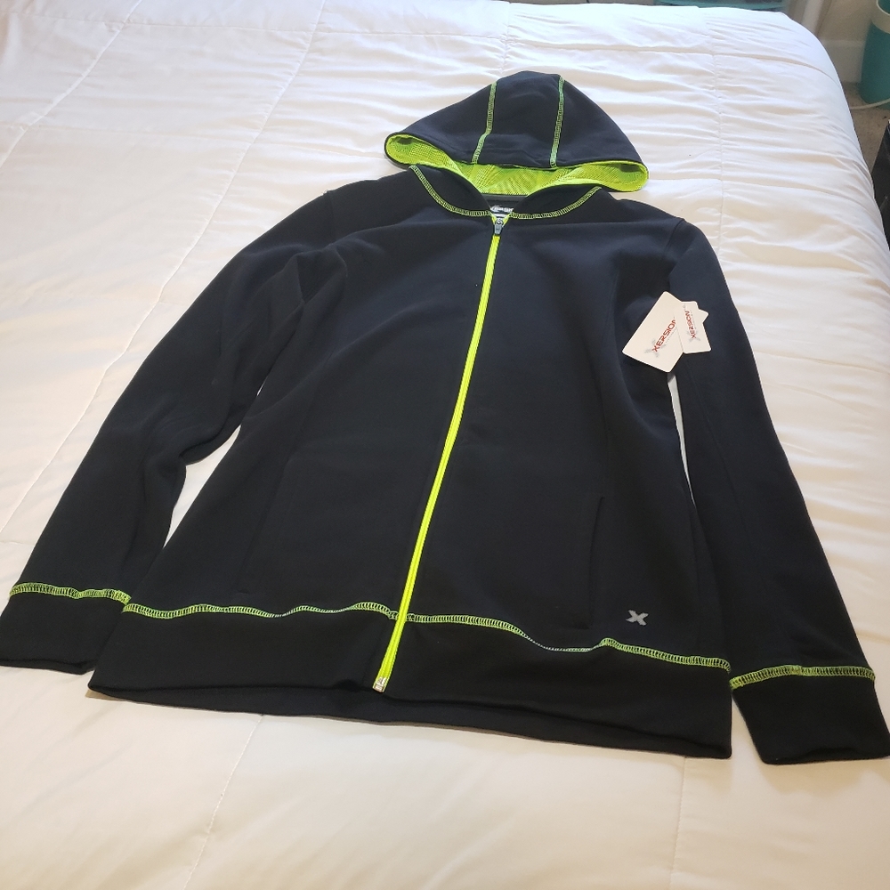 NWT Xersion Black/Neon Jacket Boy's Size 18/20